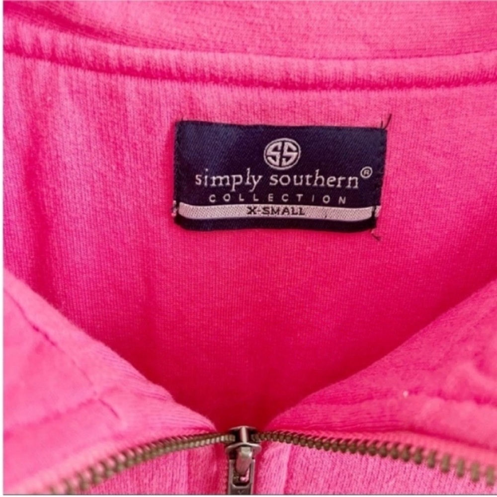 Simply Southern shirt pullover pink Baklava pattern quarter zip - Picture 7 of 9